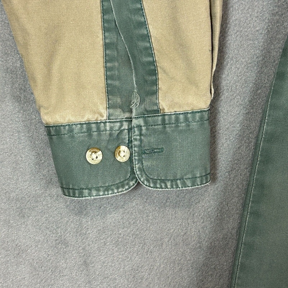 Columbia Men's Green and Tan Casual Button Down Shirt - Picture 7 of 14